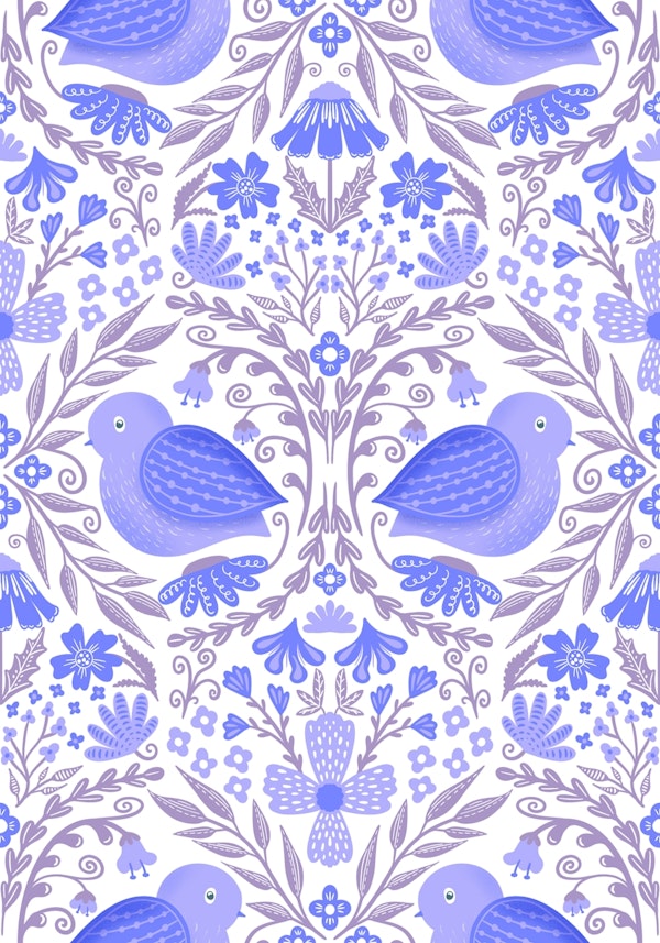 Baroque Blue Birds