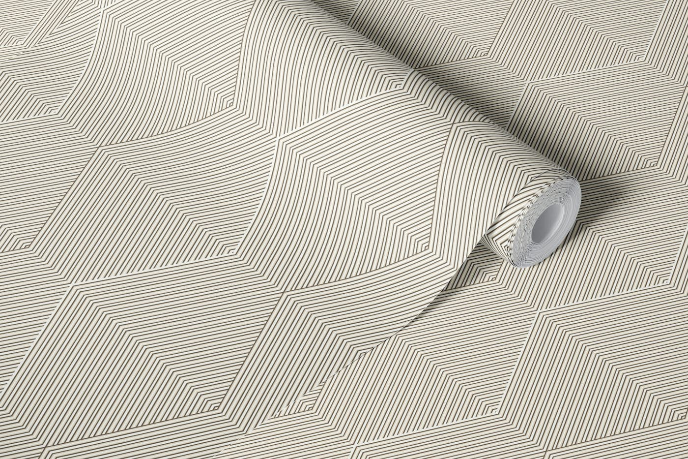 Modern tonal high relief hexagon - grey wallpaper roll