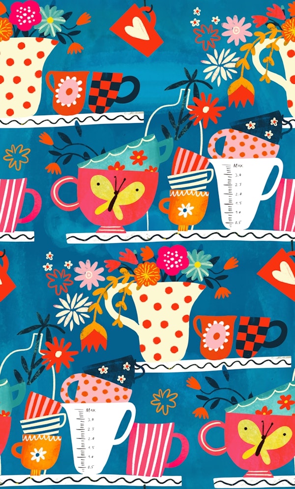 kitchen cup board blue