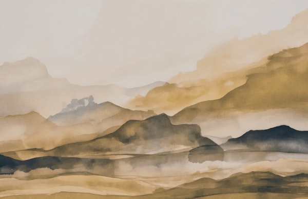 Distant Hills Abstract Landscape