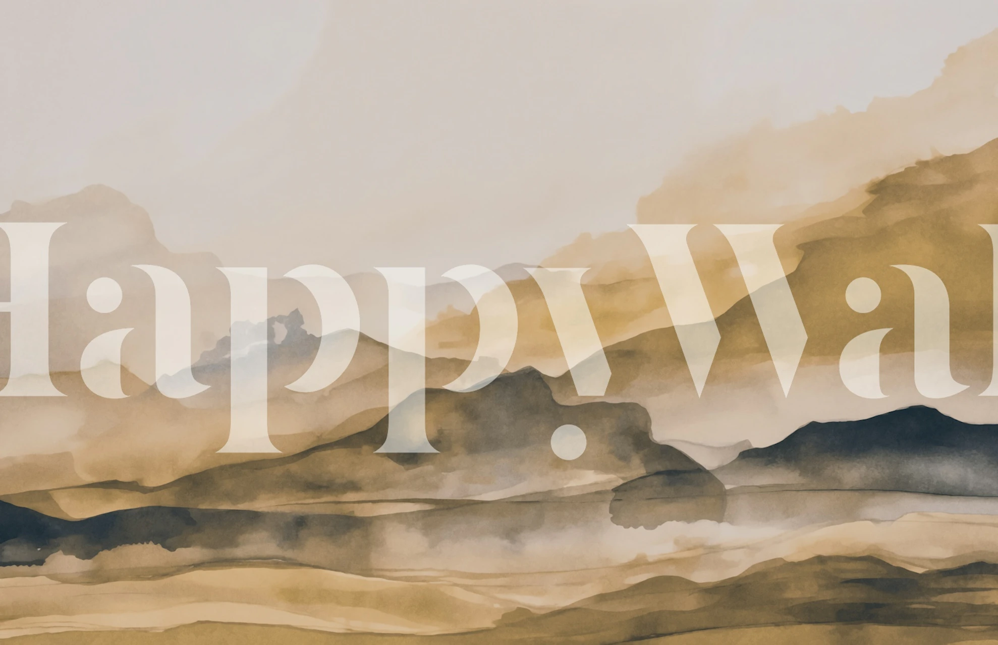 Papel de parede Distant Hills Abstract Landscape em um quarto