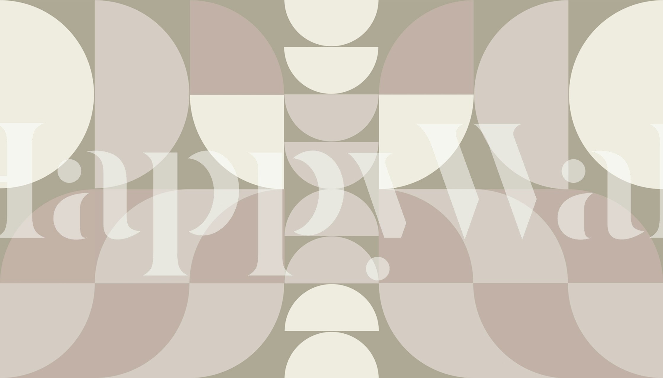 Bauhaus geometric design with soft beige tones wallpaper