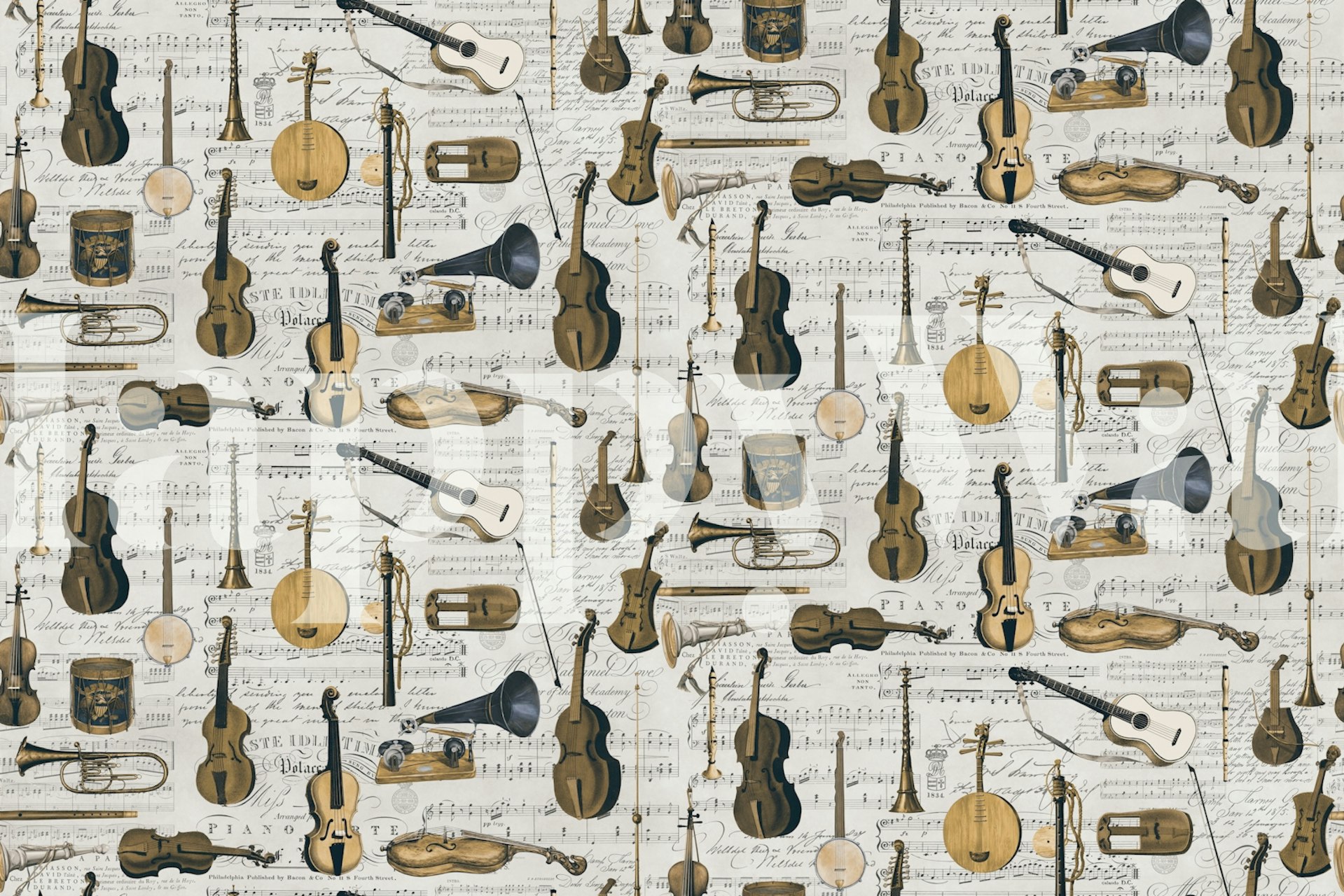 Papier peint Classic Music Instruments dans une pièce