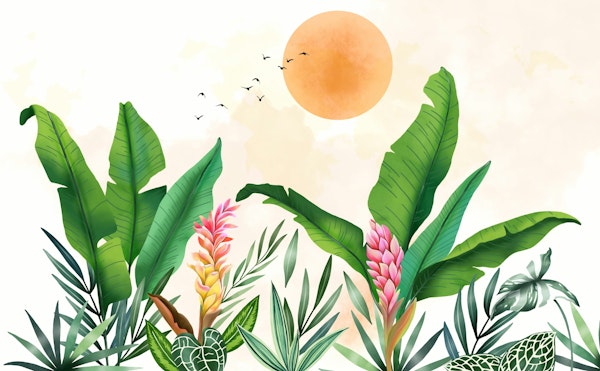 Tropical paradise digital painting