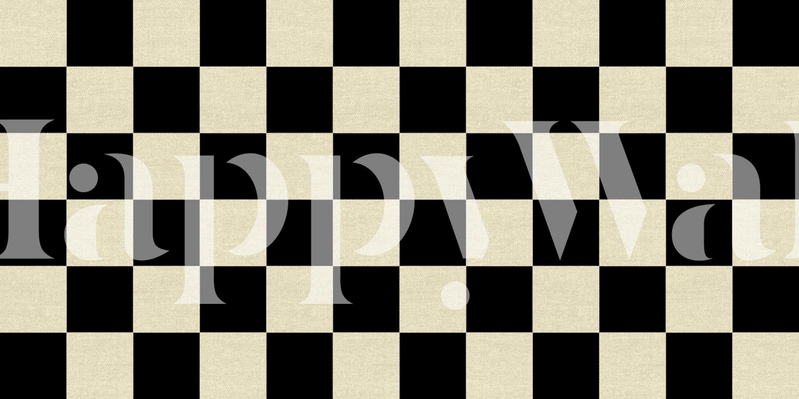 Checkerboard pattern in black and cream colors wallpaper