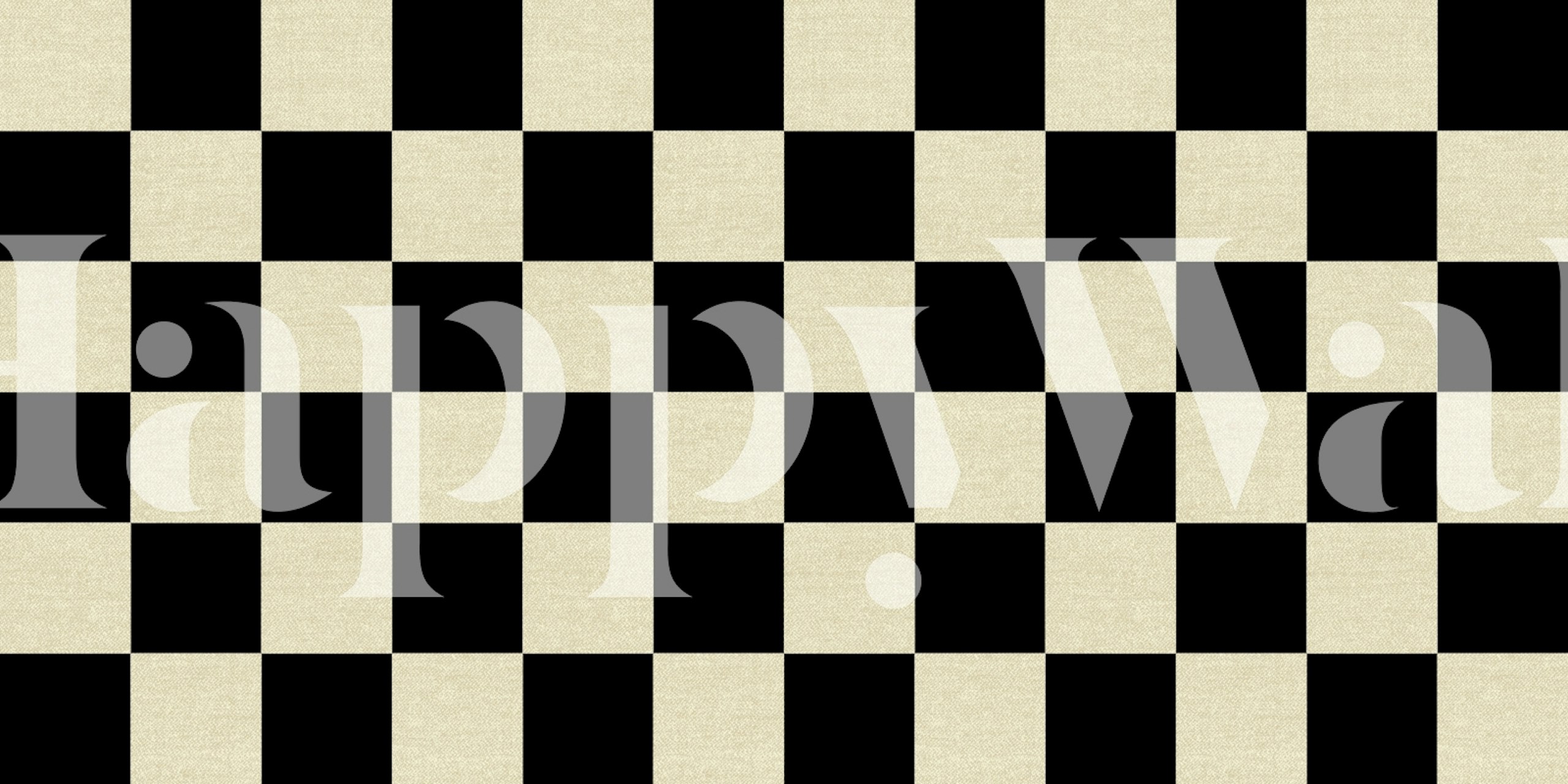 Checkerboard pattern in black and cream colors wallpaper