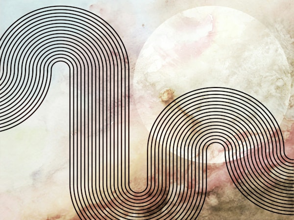 Curvy Arc Lines Watercolor