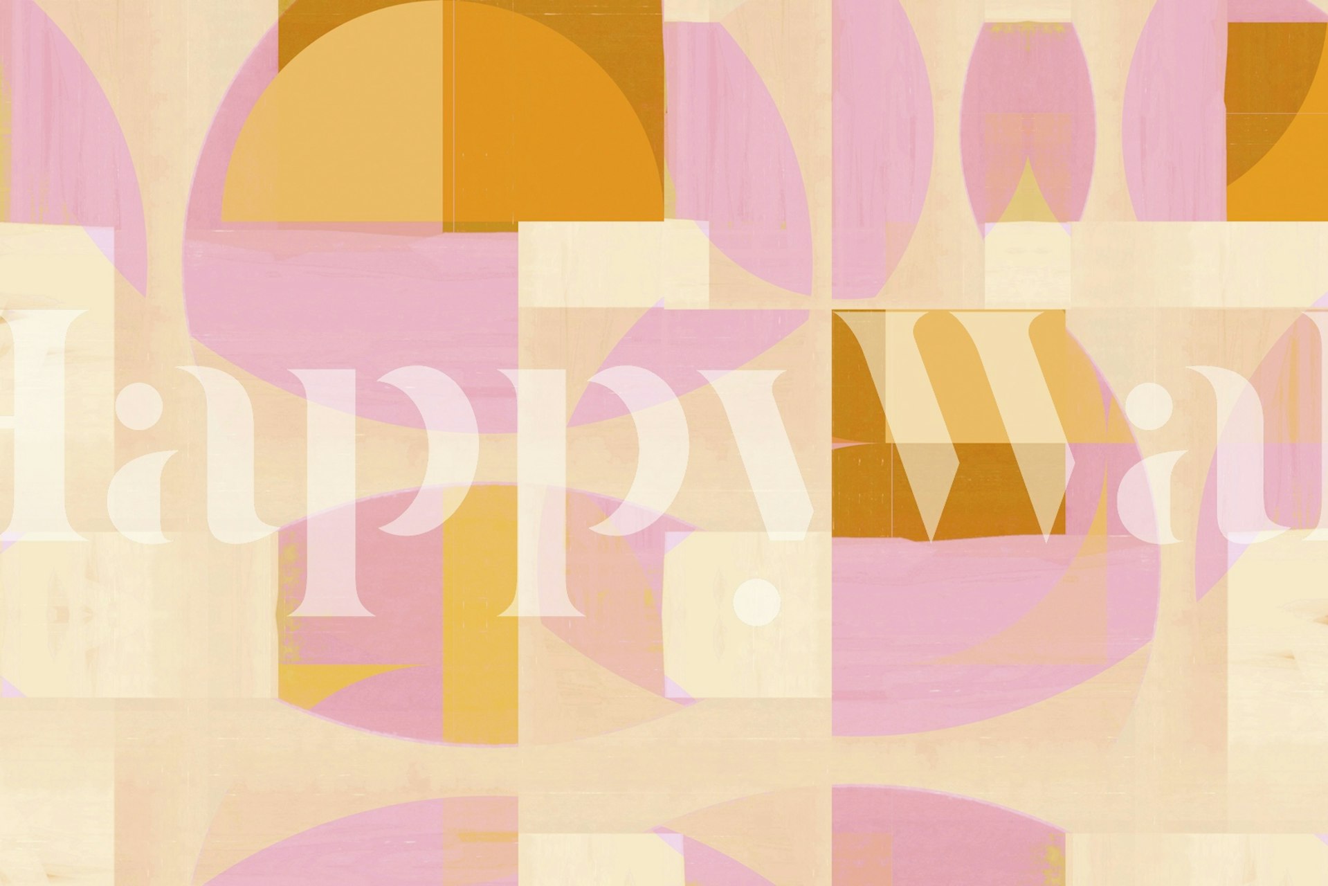 Abstract shapes in soft pink, beige, and orange hues wallpaper