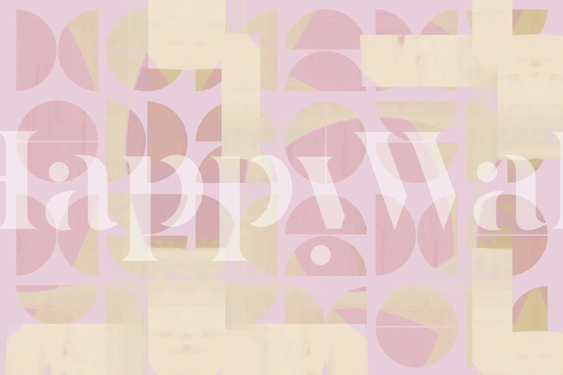 Creative Bauhaus style wall mural with abstract geometric shapes in pastel tones