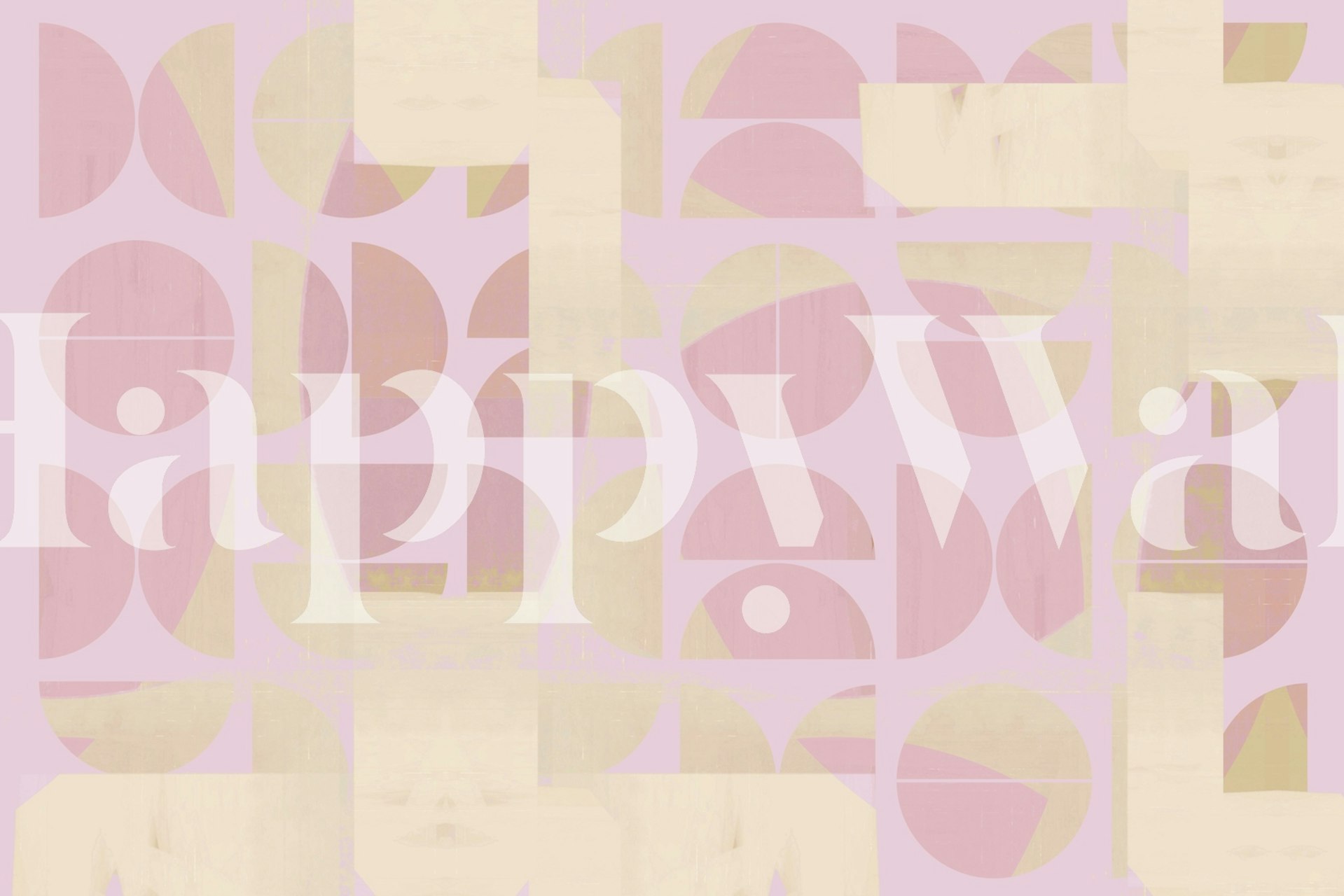 Creative Bauhaus style wall mural with abstract geometric shapes in pastel tones