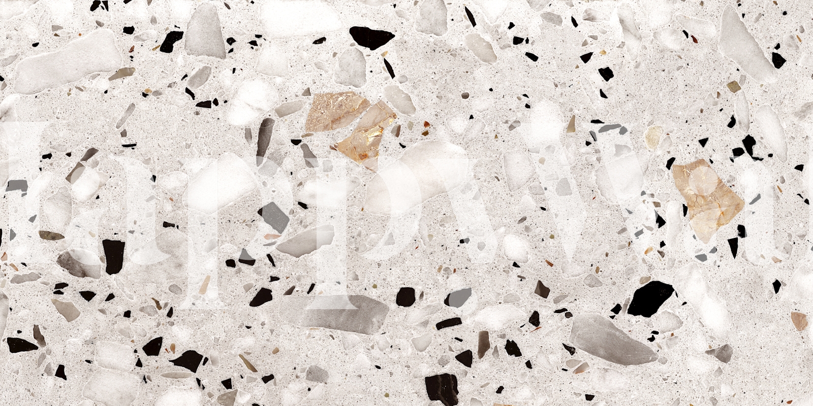 Gray terrazzo wallpaper with natural stone patterns