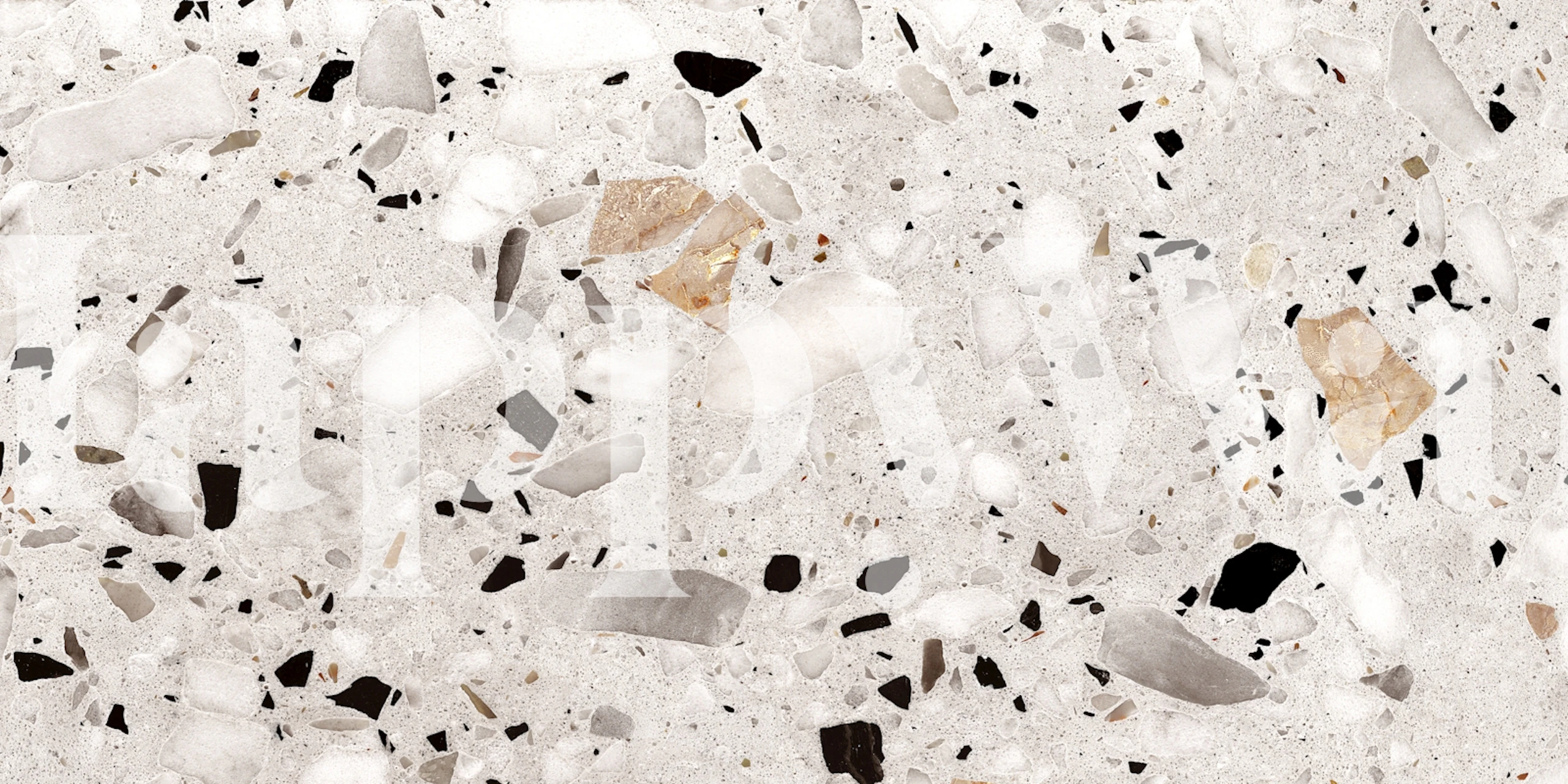 Gray terrazzo wallpaper with natural stone patterns