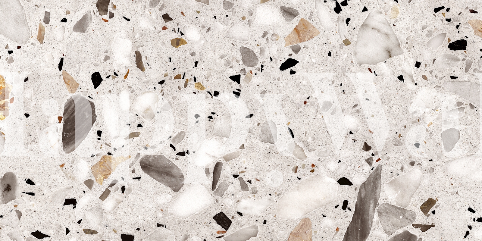 Gray silver natural terrazzo wallpaper in a room
