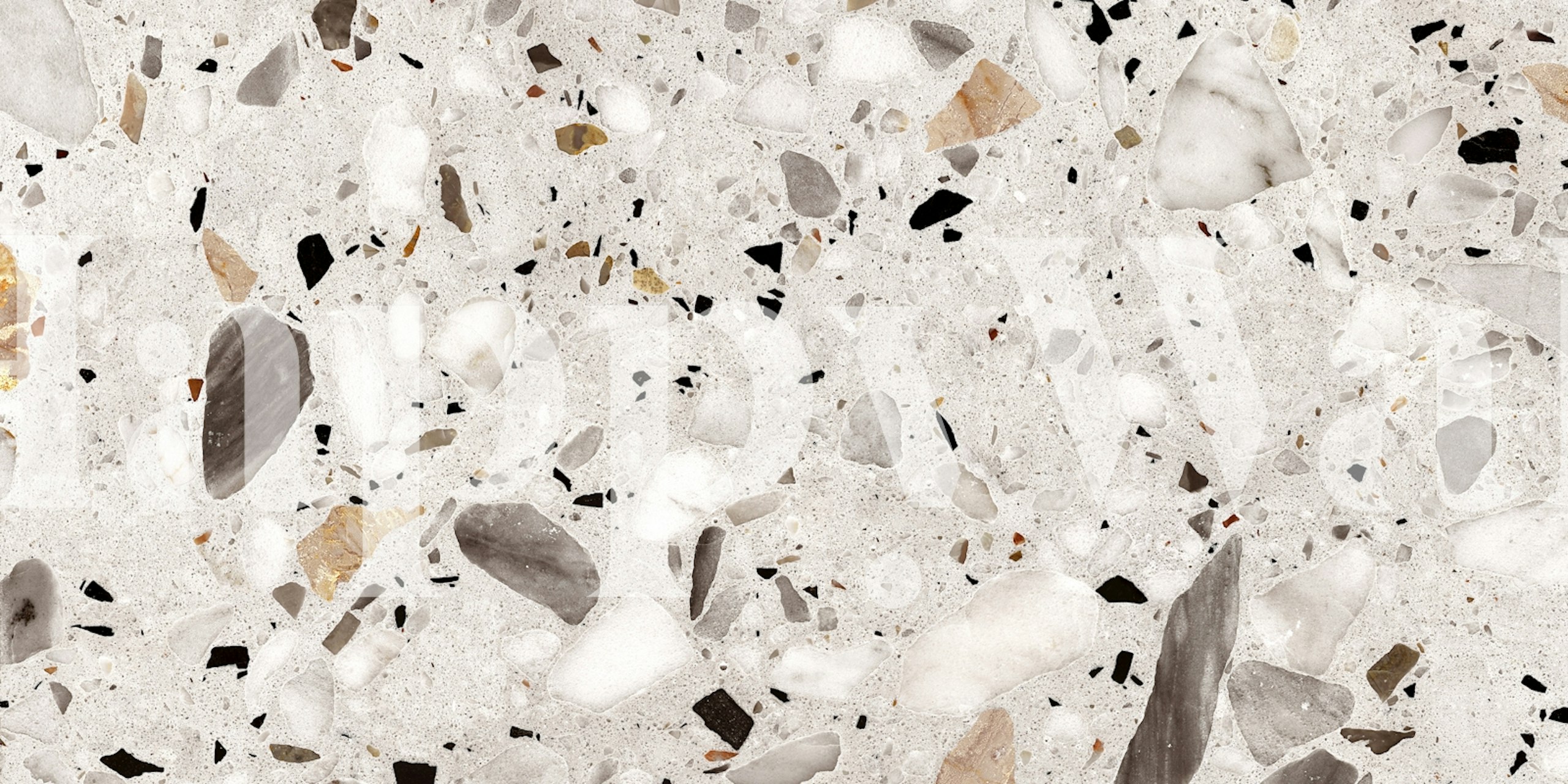 Gray silver natural terrazzo wallpaper in a room