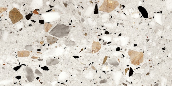 GRAY SILVER NATURAL TERRAZO WALLPAPER
