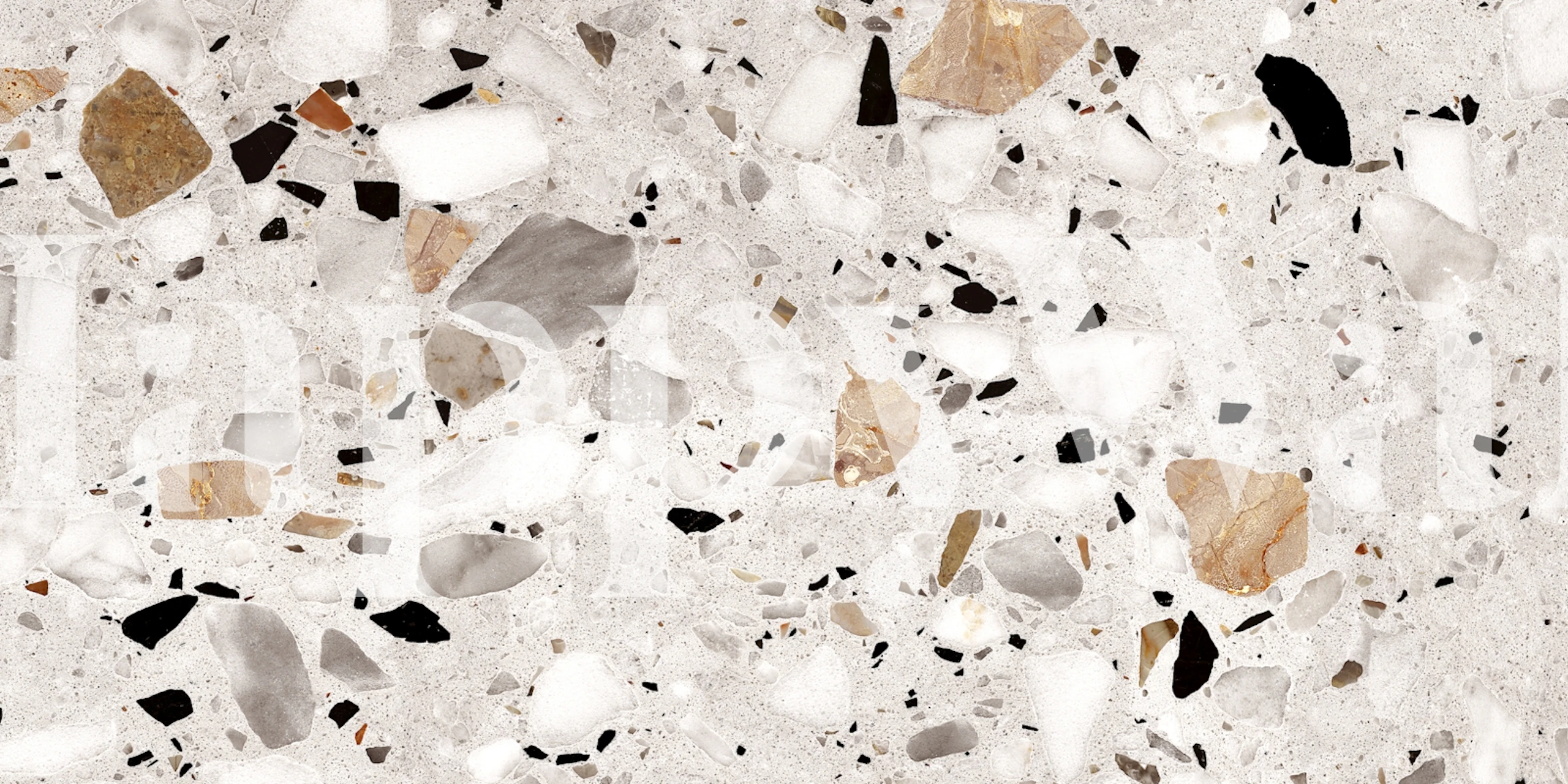 Gray silver terrazzo design with natural patterns wallpaper