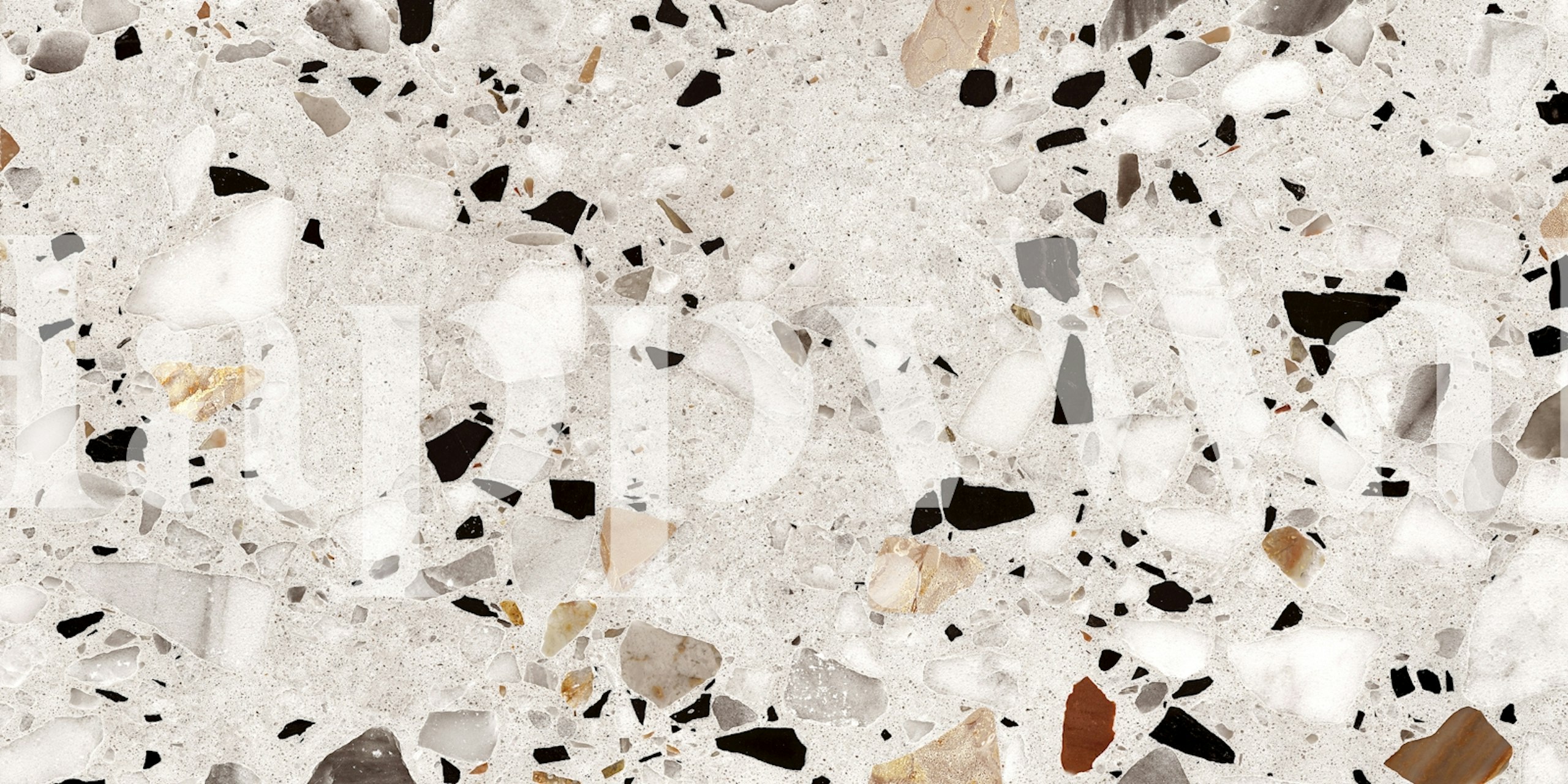 Italian Terrazzo Silver Wallpaper In Een Kamer
