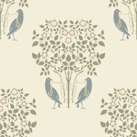 Art Nouveau Birds and Roses 1 cream tapete