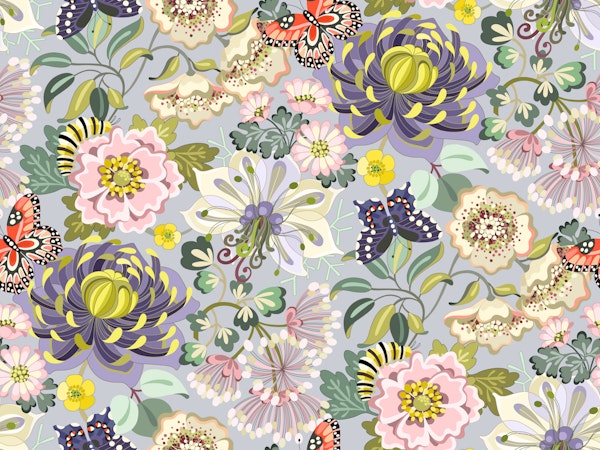 Pastel floral garden - medium scale