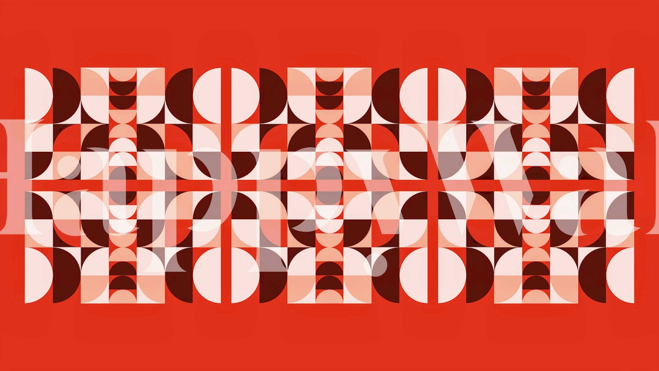 Red geometric patterns with circles and shapes wallpaper