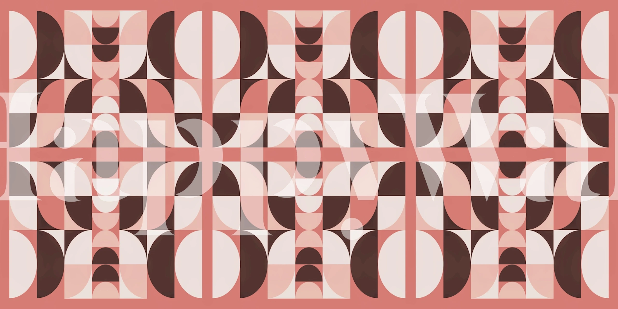 Red geometric patterns with circles and shapes wallpaper