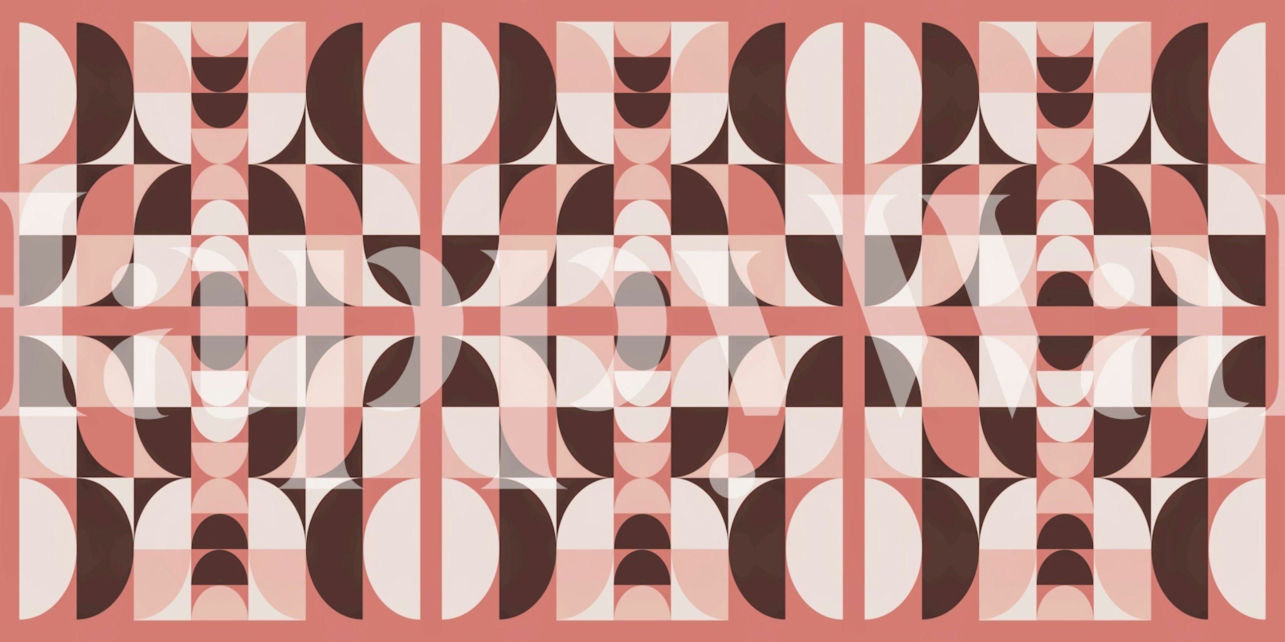 Red geometric patterns with circles and shapes wallpaper