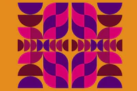 Seventies Night Flight Geo Art wallpaper