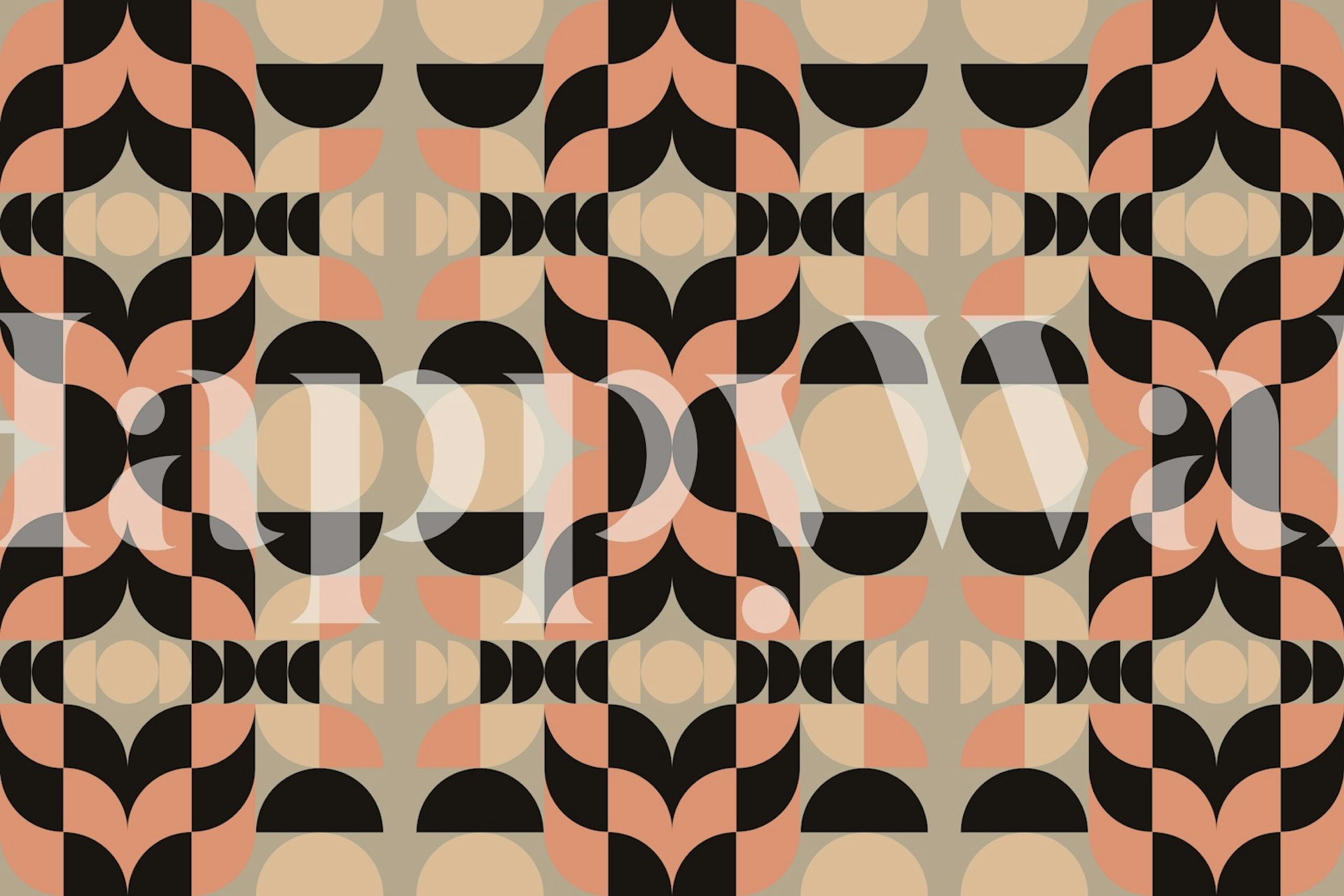 Delicate Bauhaus Pattern tapet i et rum