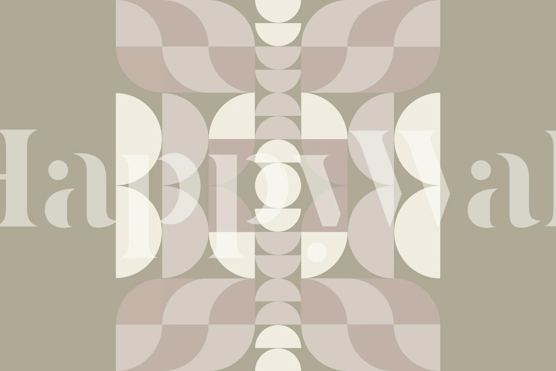 Bauhaus geometry wallpaper in a room