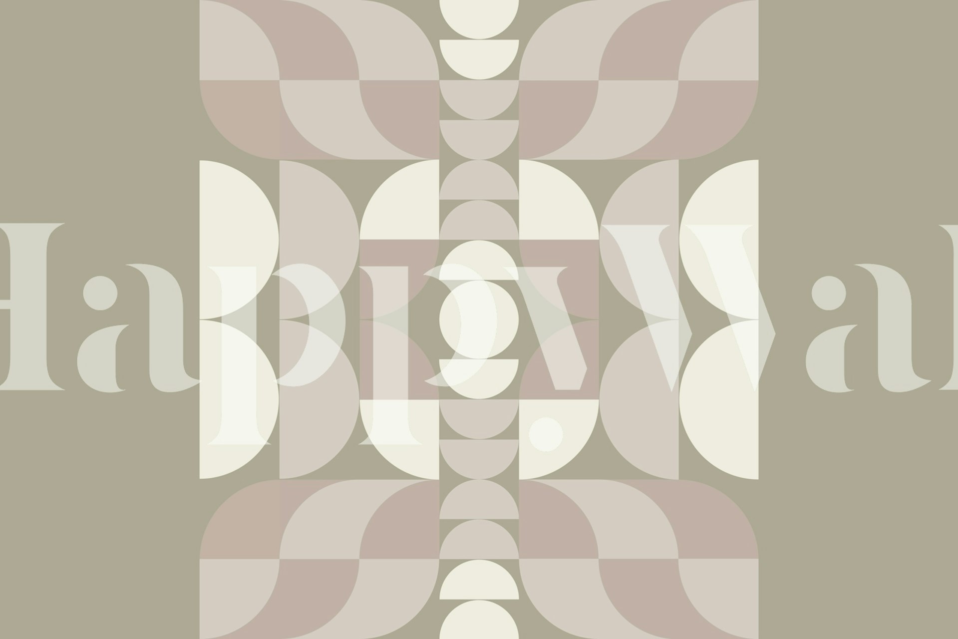 Ταπετσαρία Timeless Bauhaus Geometry σε ένα δωμάτιο