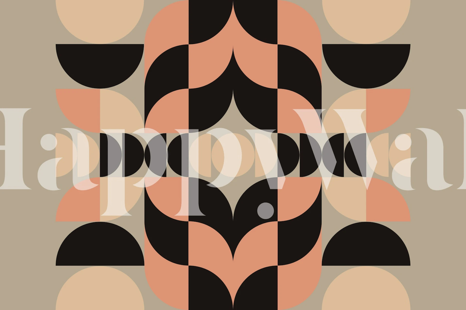 Seventies Geo Composition wallpaper in a room