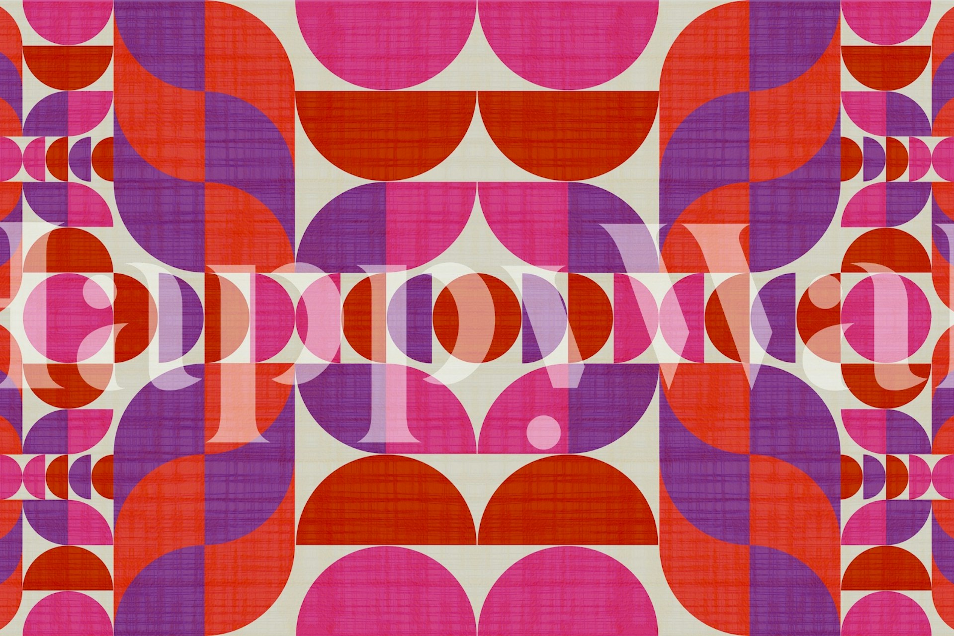 Colorful geometric shapes in pink, orange, and purple wallpaper