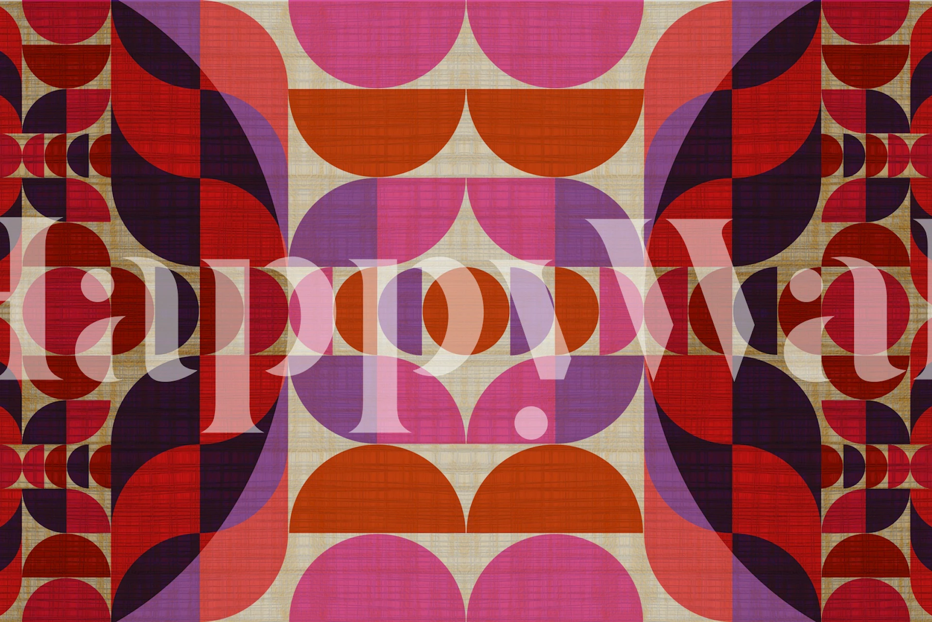 Vibrant seventies wallpaper pattern in a room