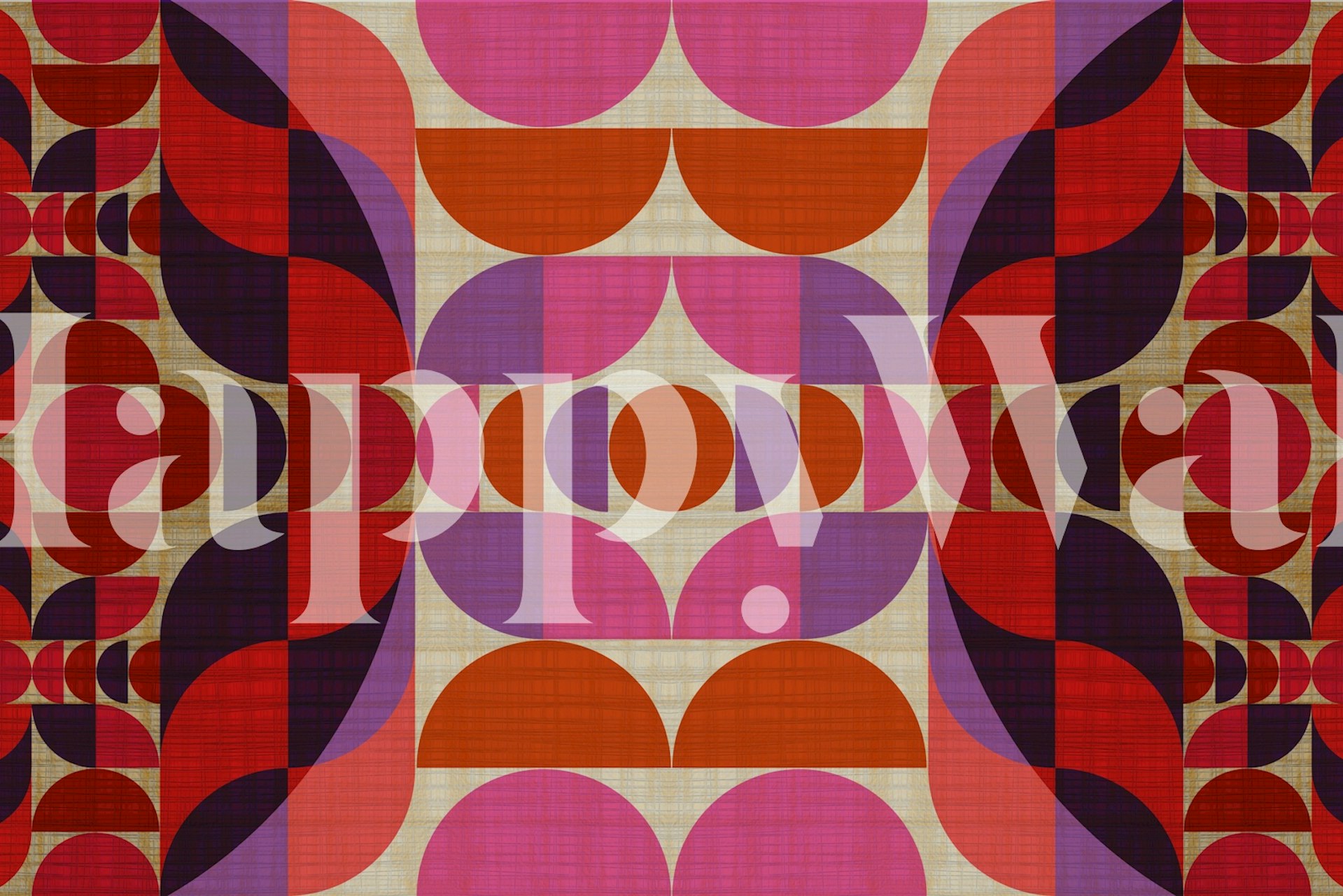 Vibrant seventies wallpaper pattern in a room