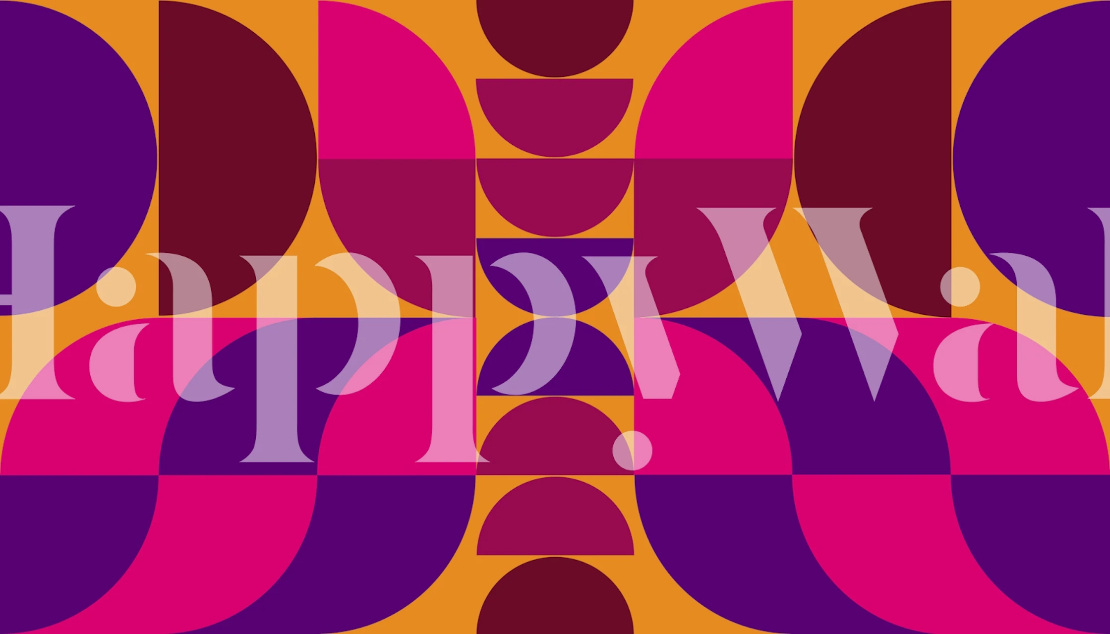 Vivid 70s Geo wallpaper in a room setting