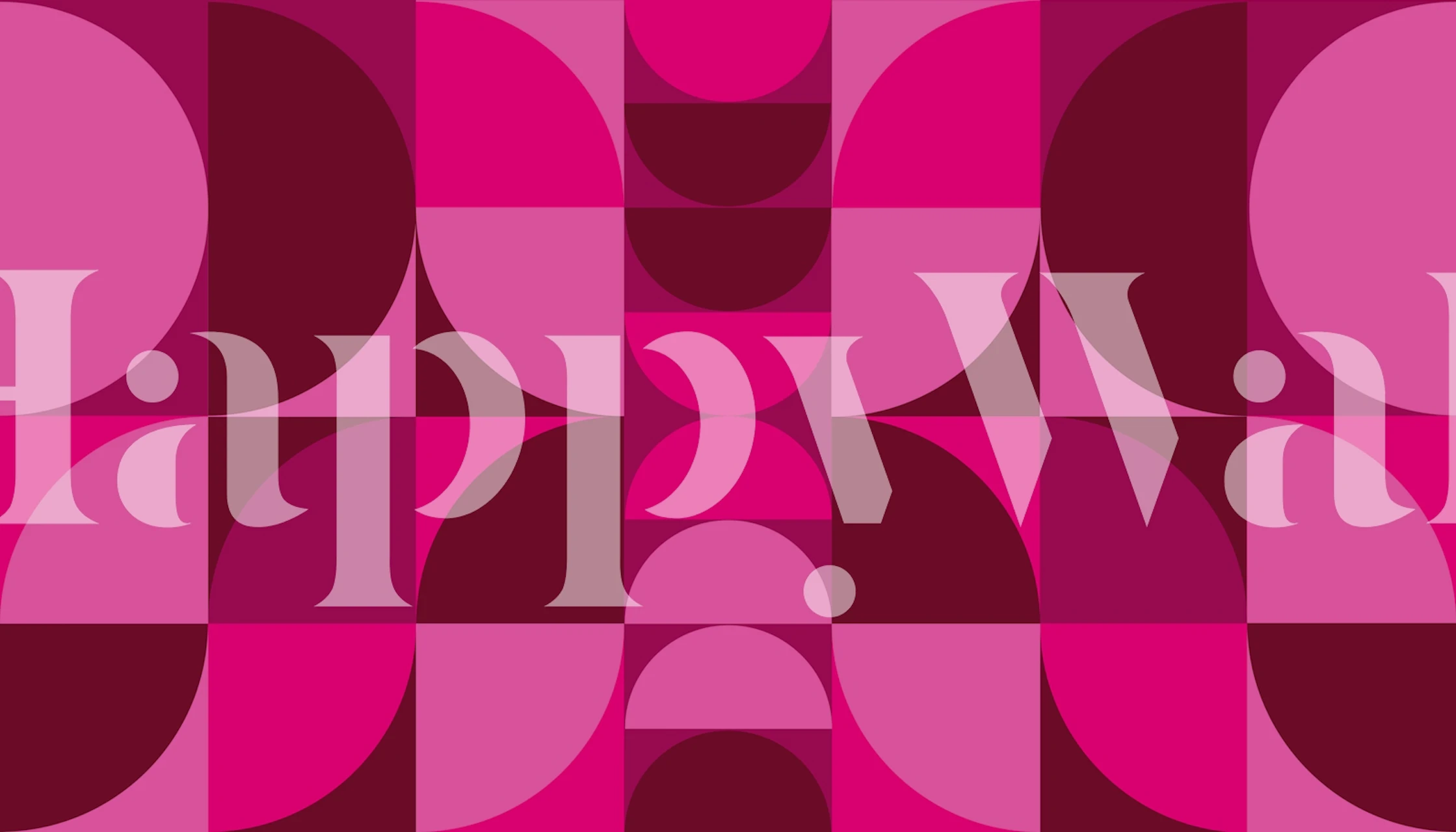 Vivid Pink 70s papel de parede em um quarto