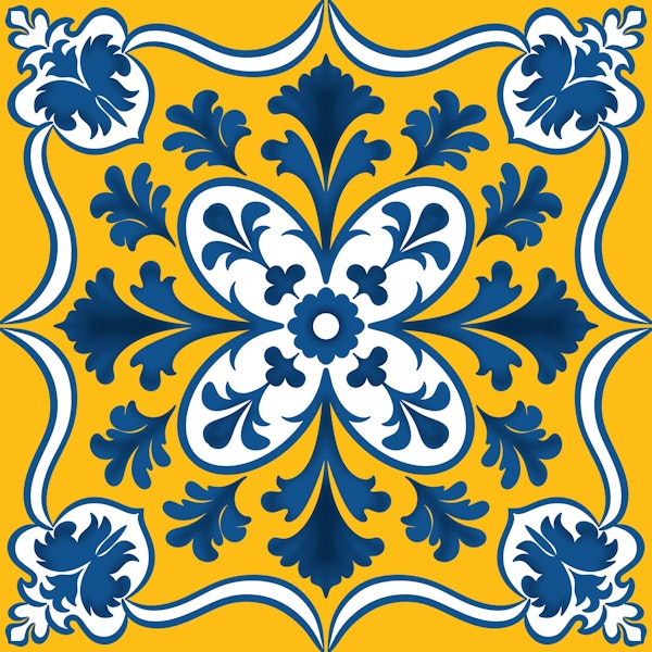 Yellow and Blue Ceramic tile 5