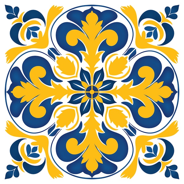 Yellow and Blue Ceramic tile 7