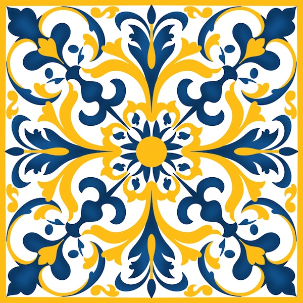 Yellow and Blue Ceramic tile 8