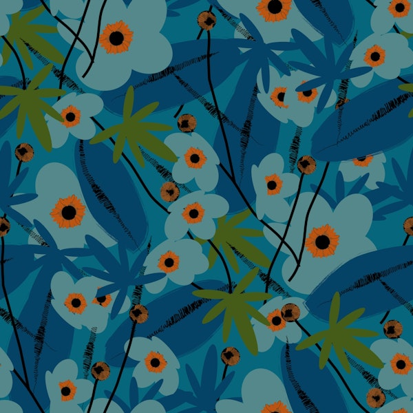 Cerulean Bloom Poppy Field