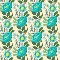 Alice Flowers Turquoise wallpaper
