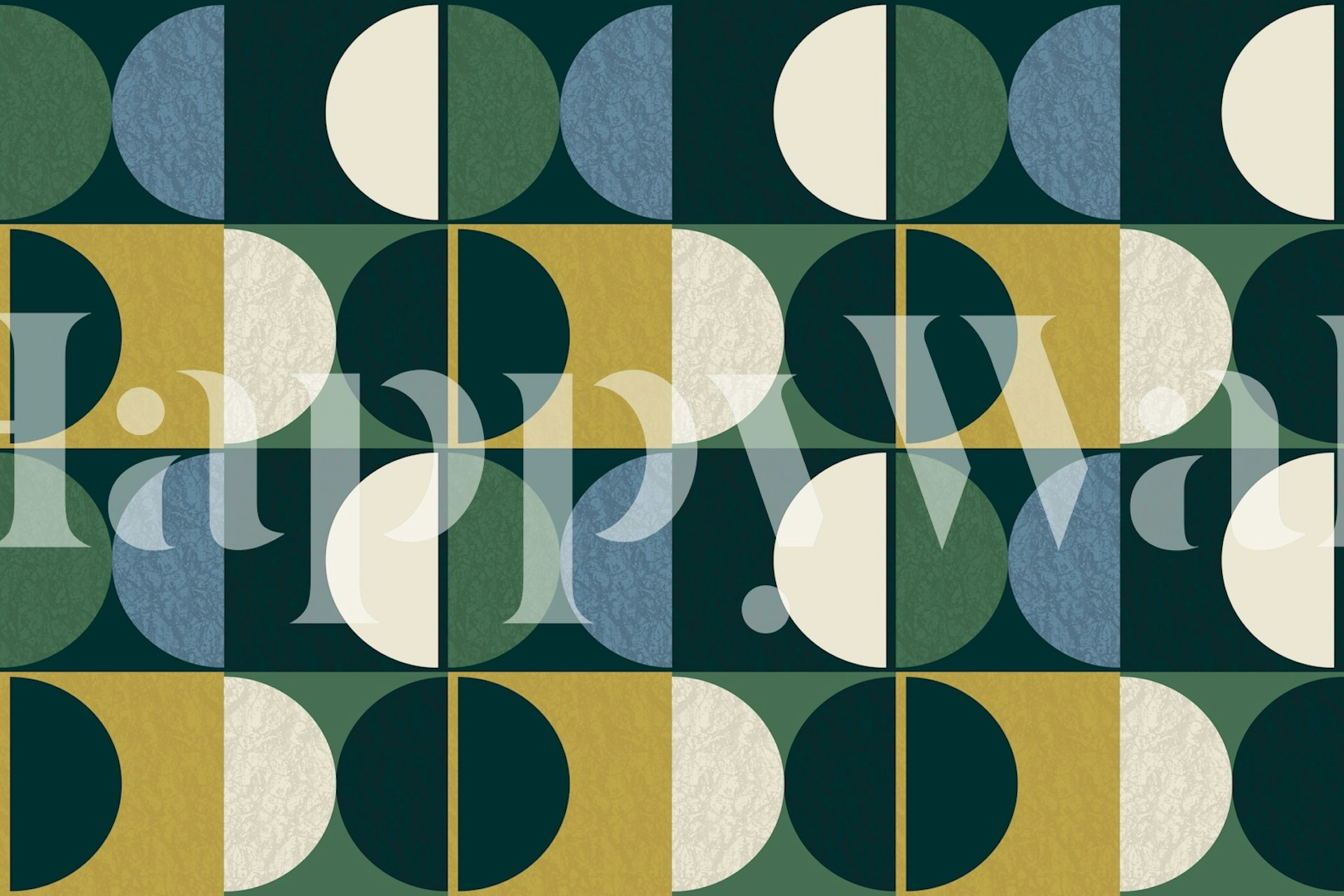 Moody Green Textured Mural u sobi