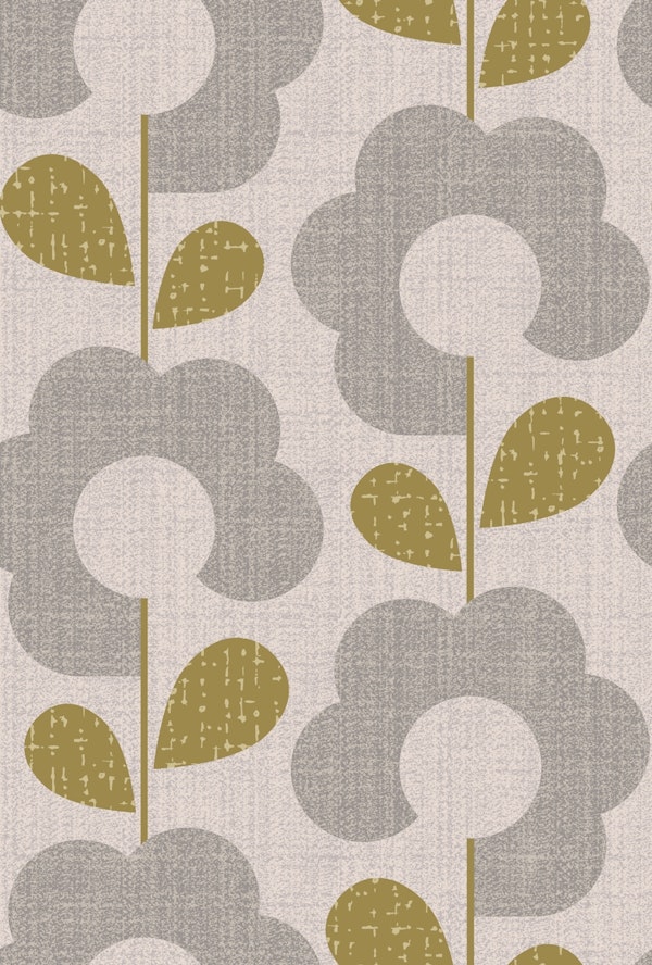 Warm blooms-neutral-mid century modern