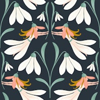 Fairies and Flowers small midnight behang