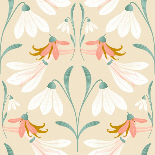 Fairies and Flowers small beige