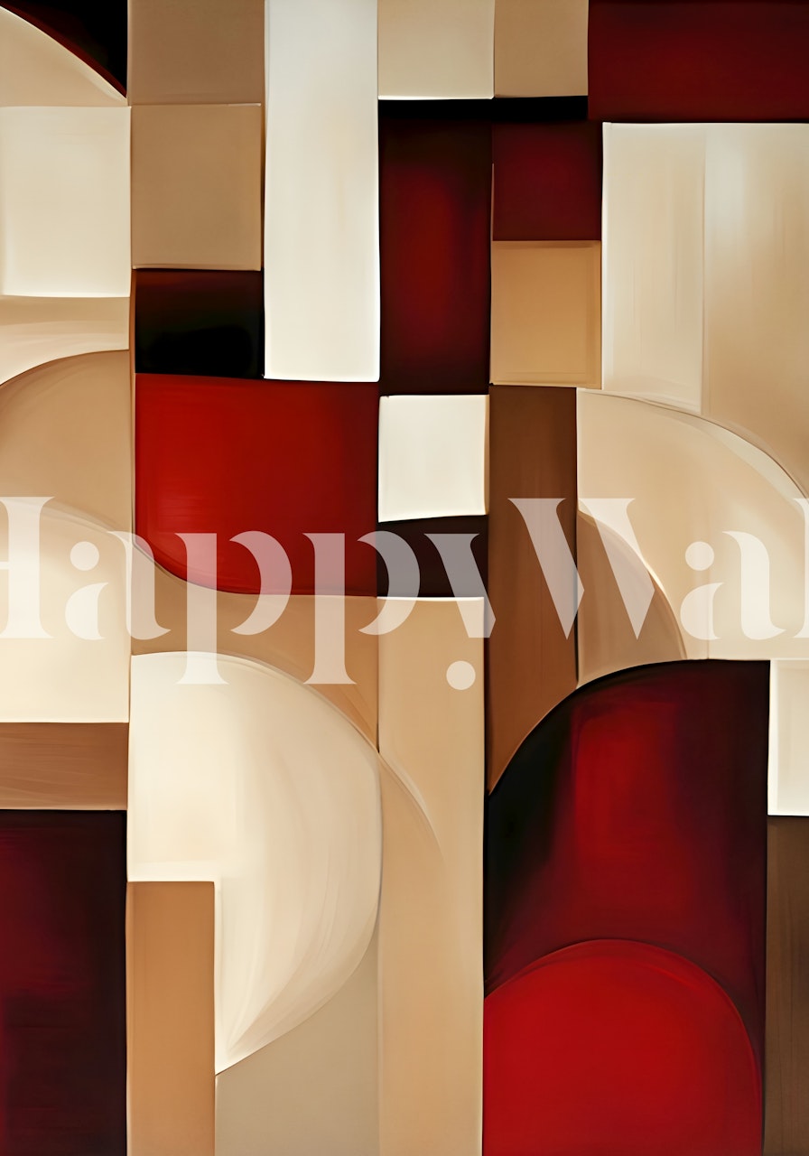 Classical abstract geometric wallpaper in a room