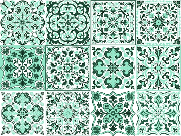 Mixed Ceramic Tiles 4 - Turquoise