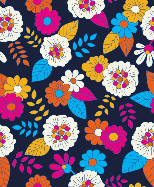 Portofino Flowers Navy