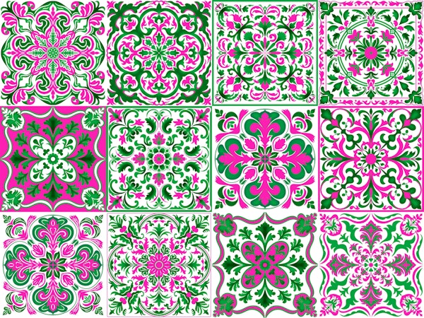 Mixed Ceramic Tiles 7 - Pink and Green