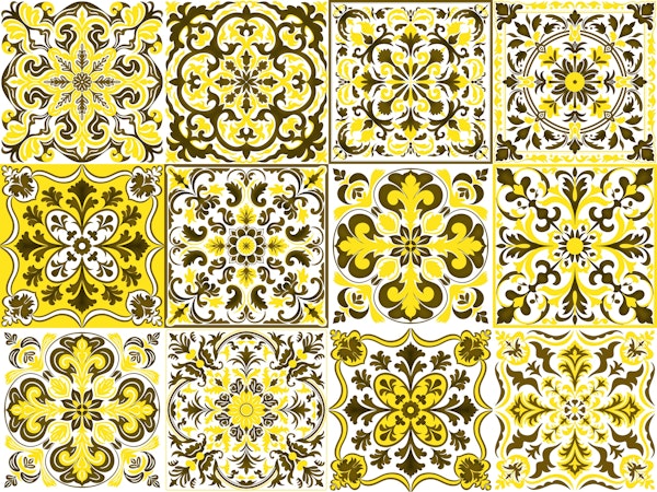 Mixed Ceramic Tiles 9 - Yellow